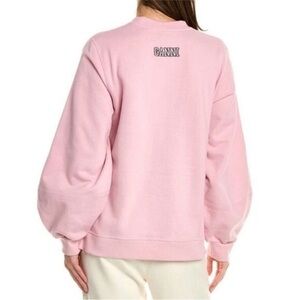 Ganni Software Puff Sleeve Sweet Lilac Rose Pink Sweatshirt Medium
